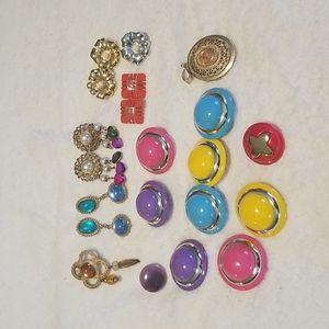 Assorted button covers and earrings